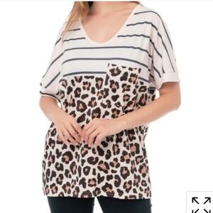 JEN & CO Short Sleeve Top Plus Size 2X/3X